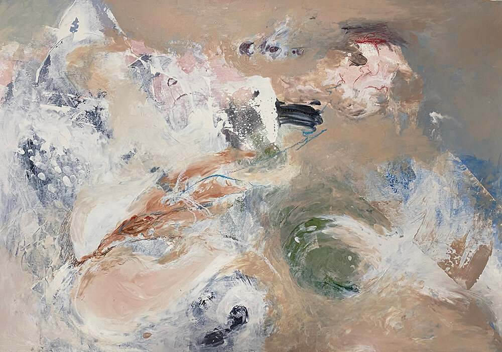 An acrylic and oil pastel painting by contemporary English Portuguese artist Katherine Masters.